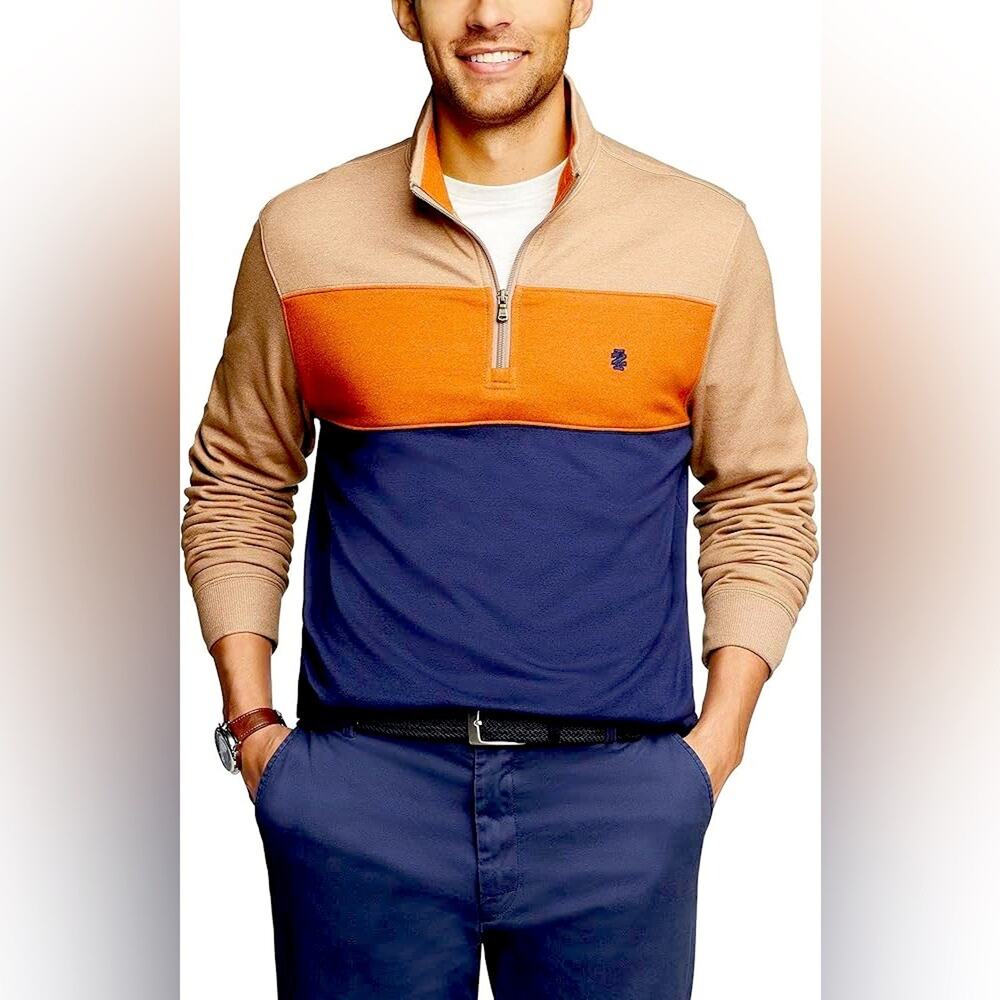 IZOD Men Fit Advantage Performance Quarter Zip Gorpcore Fleece Outdoor Rugged XL